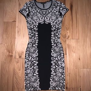 BCBGMaxAzria Bodycon Black and White Dress